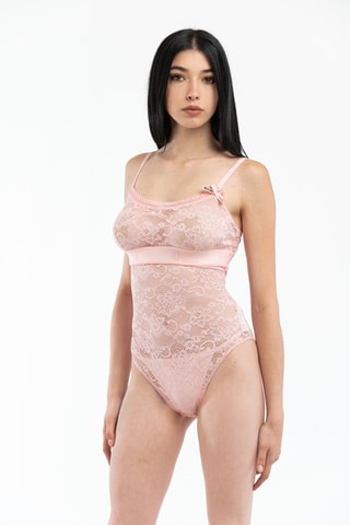 Body em renda Rosa-claro