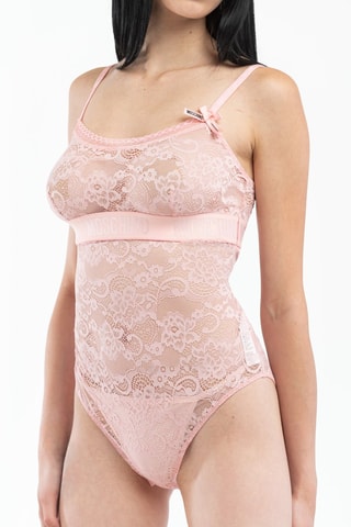 Body em renda Rosa-claro