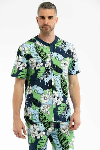 Camisa - Verde e azul