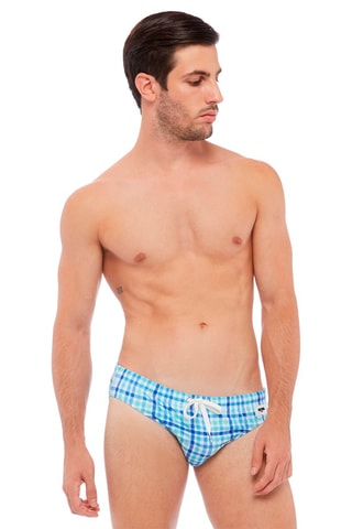 Cueca de banho Azul e cru