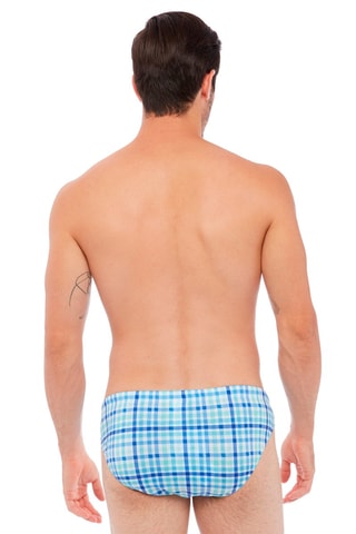 Cueca de banho Azul e cru
