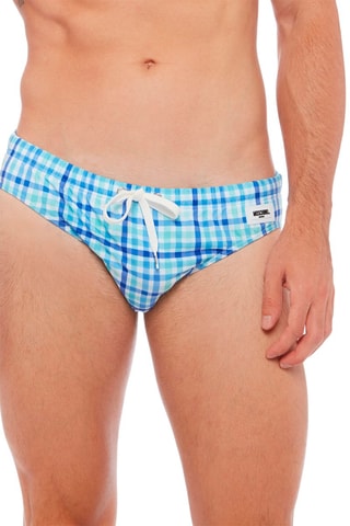 Cueca de banho Azul e cru