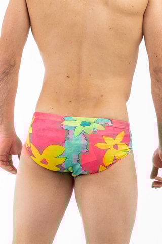 Cueca de banho Rosa, amarelo e azul