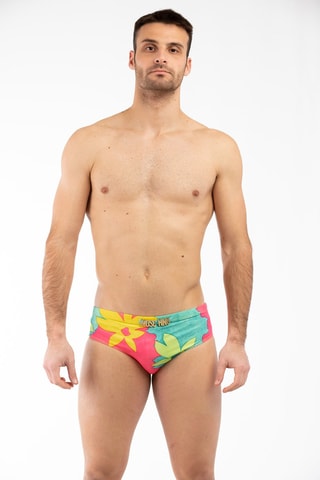 Cueca de banho Rosa, amarelo e azul