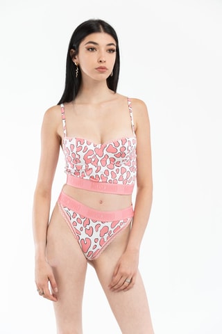 Cueca de cintura subida Rosa e branco