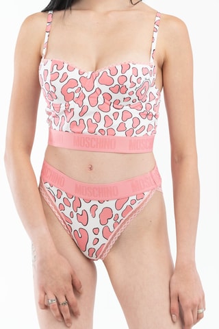 Cueca de cintura subida Rosa e branco