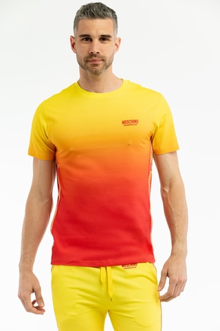 T-shirt tie and dye - Coral e amarelo