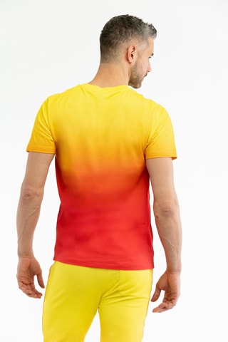 T-shirt tie and dye - Coral e amarelo