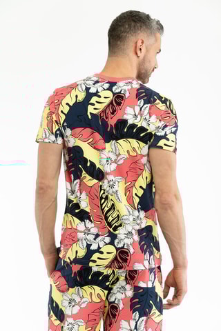 T-shirt - Fúcsia e amarelo