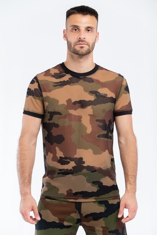T-shirt Caqui e castanho