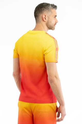 T-shirt tie and dye - Coral e amarelo