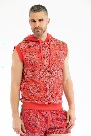 Sweat com capuz - Vermelho