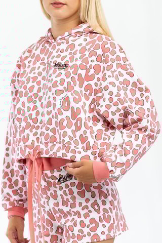 Sweat com capuz Rosa e branco