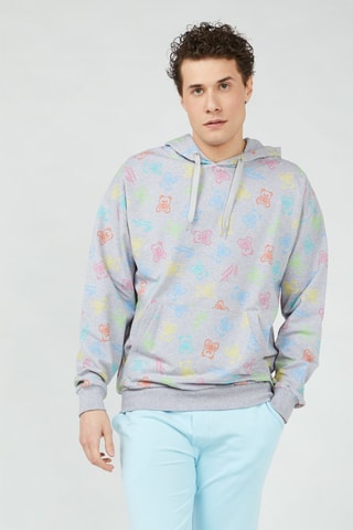 Sweat com capuz Cinzento-claro mesclado