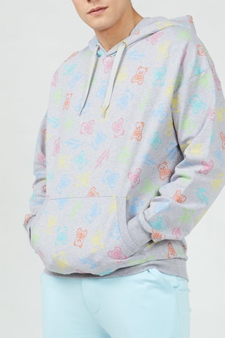 Sweat com capuz Cinzento-claro mesclado