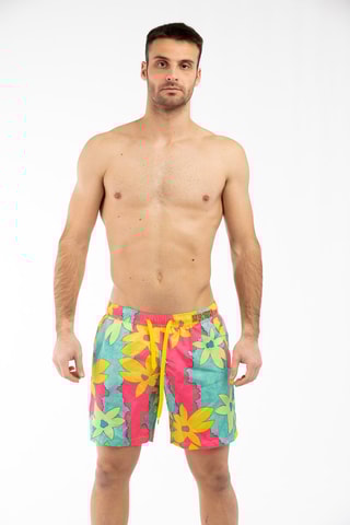 Calções de banho Rosa, amarelo e azul