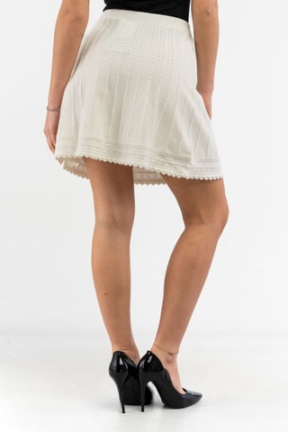 Saia estilo patinadora cintura alta ­- Branco