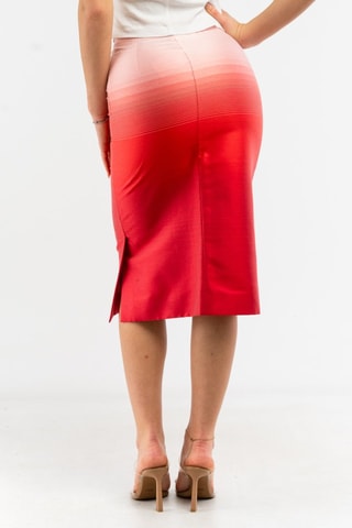 Saia direita cintura alta - Vermelho