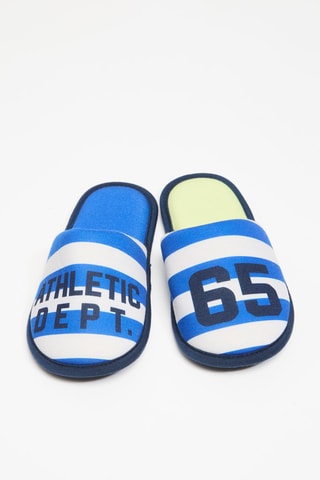 Chinelos de quarto - Branco e azul