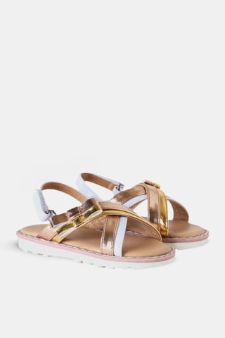 Sandálias - Dourado e branco