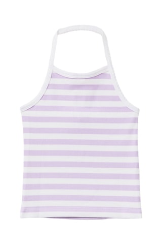 Camisola de alças - Malva e branco