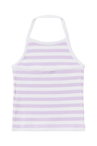 Camisola de alças - Malva e branco