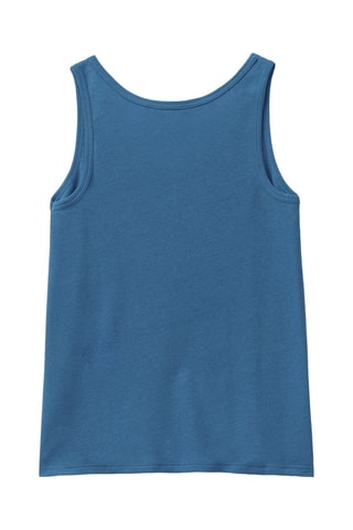 Camisola de alças de linho - Azul-petróleo