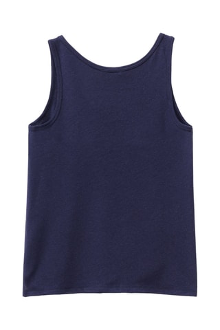Camisola de alças de linho - Azul-marinho