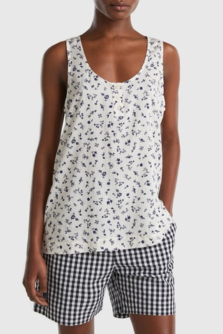 Camisola de alças - Branco e preto