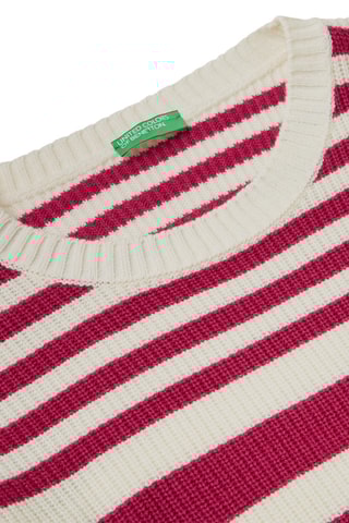 Camisola em lã Bordô e cru