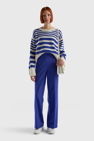 Camisola em lã Azul-cobalto e branco