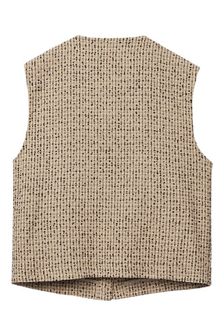 Casaco sem mangas de tweed Bege­ mesclado
