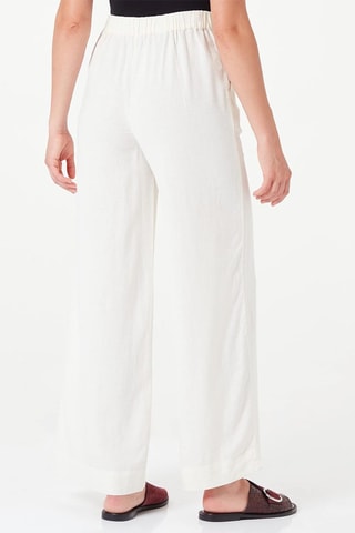 Pantalon palazzo en lin - Ecru