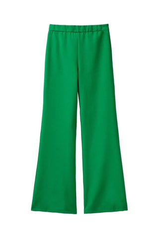Calças flare cintura subida Verde