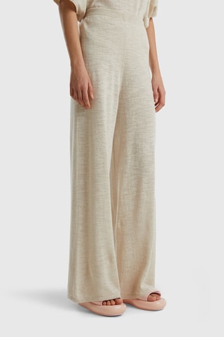 Pantalon palazzo en lin taille haute - Beige
