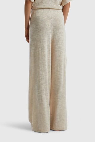 Pantalon palazzo en lin taille haute - Beige