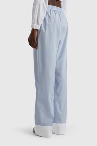 Calças wide legs - Azul-celeste