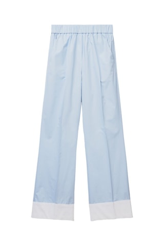 Calças wide legs - Azul-celeste