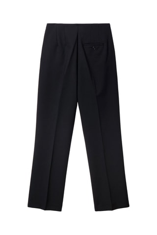 Calças direitas de cintura subida Preto