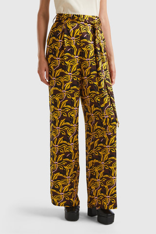 Calças cintura alta - Preto e amarelo