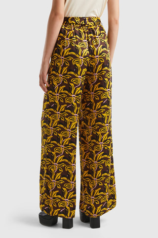 Calças cintura alta - Preto e amarelo