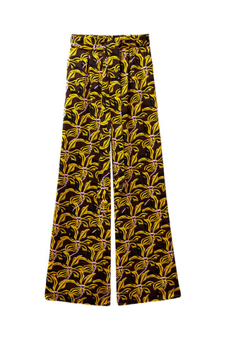 Calças cintura alta - Preto e amarelo