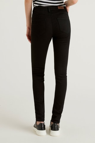 Calças de ganga skinny cintura subida Preto