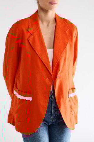 Casaco em linho - Vermelho