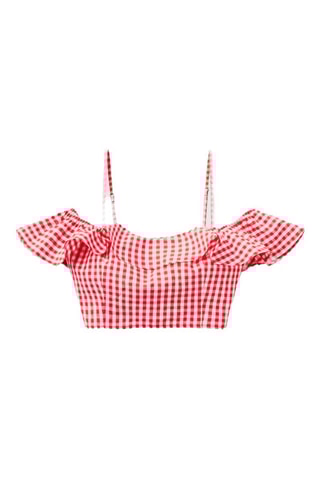 Crop top de linho - Vermelho