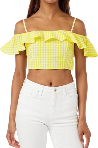 Cru top de linho - Amarelo