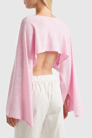 Crop top de linho - Rosa