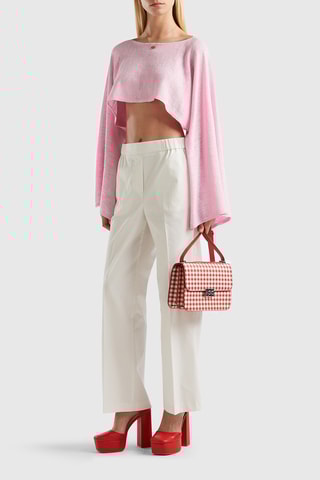 Crop top de linho - Rosa