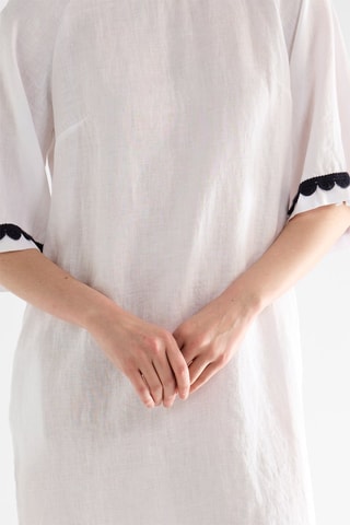 Vestido direito em linho - Branco
