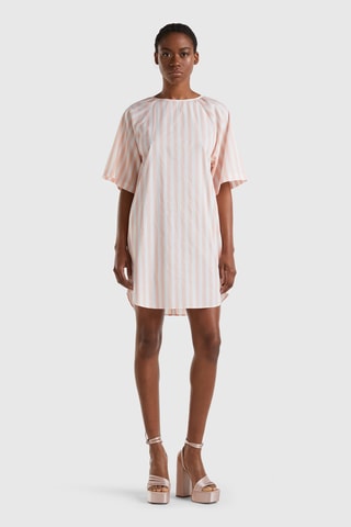 Vestido direito Branco e salmão